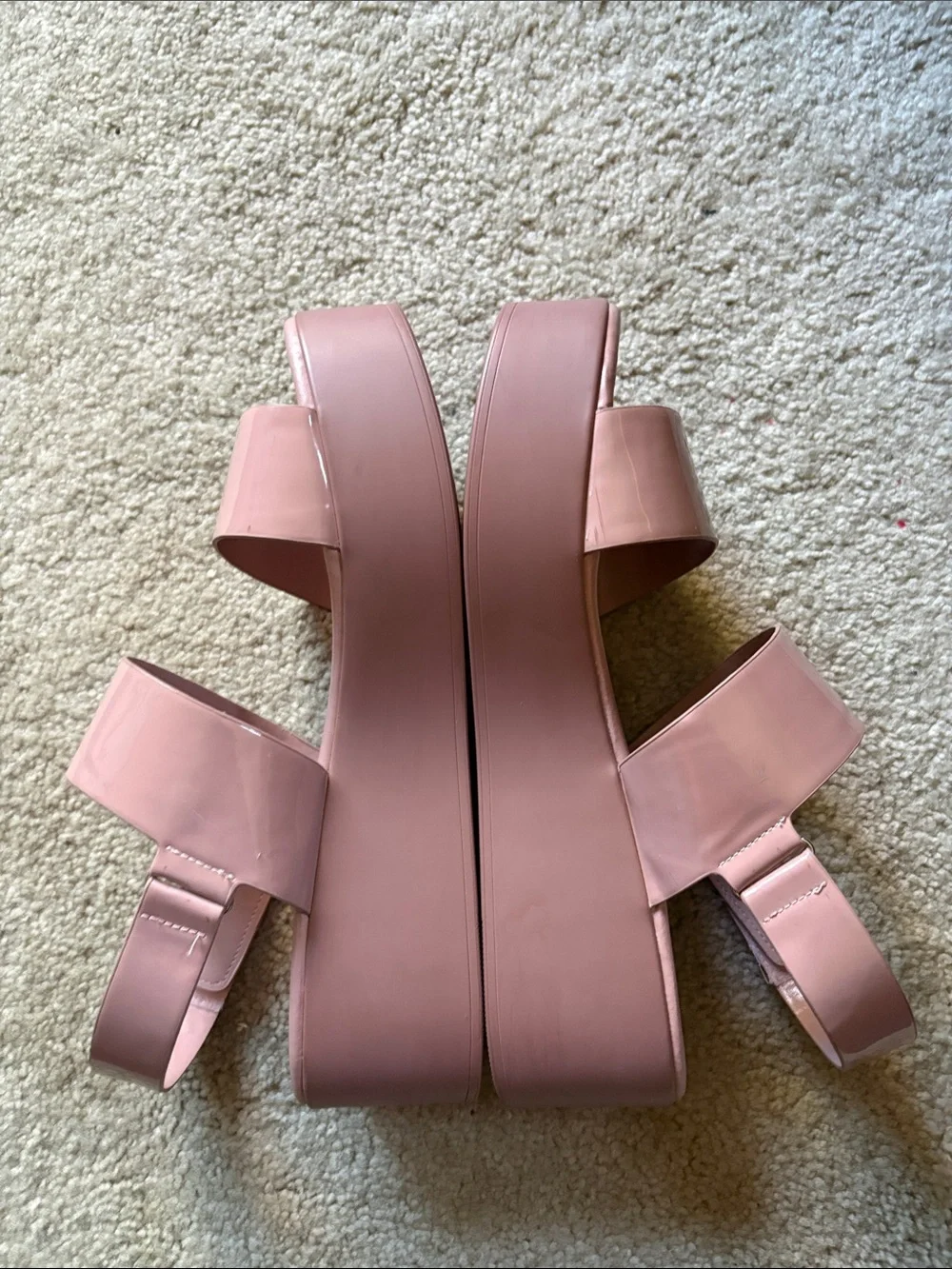 Steve Madden Blush Pink Patent Platform Sandals